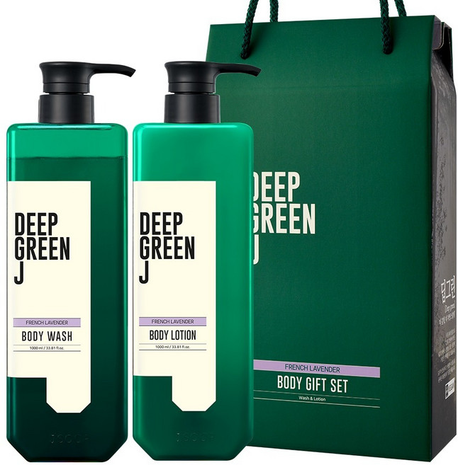 딥그린제이 아로마 바디워시 + 바디로션 선물세트 프렌치 라벤더향, 1세트