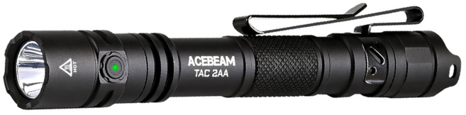 ACEBEAM TAC 2AA 強光筆型EDC手電筒 IP68防水防塵 1.5米抗衝擊 1600流明, 黑色, 1支