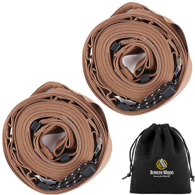 브리즈문 3세대 고강도 타프 웨빙 스트랩 메인 2p + 보관 파우치 세트, 탄 베이지(스트랩)