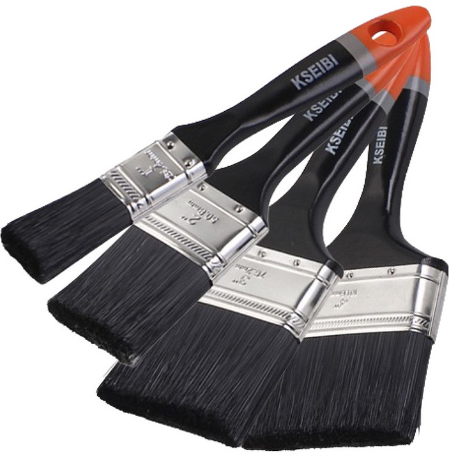 KSEIBI OON 고급형 블랙 강모 페인트붓 4종 세트, 1세트