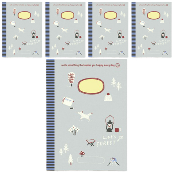 헬로우모리스 숲으로 프리노트, 혼합색상, 5개