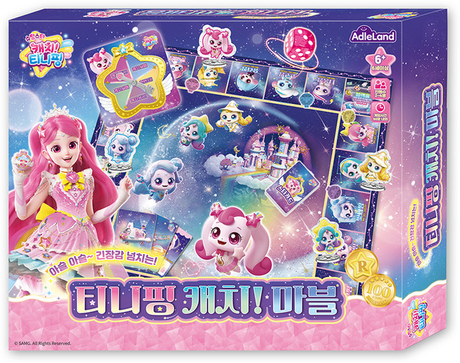 애들랜드 티니핑 캐치마블 보드게임, 혼합색상, 1개