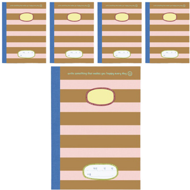 헬로우모리스 레나 줄노트 고학년, 혼합색상, 5개