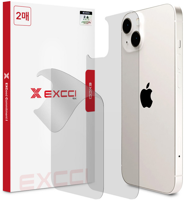 EXCCI 自我修復TPU霧面防指紋聚氨酯手機外部背面保護膜 2片組, 1套