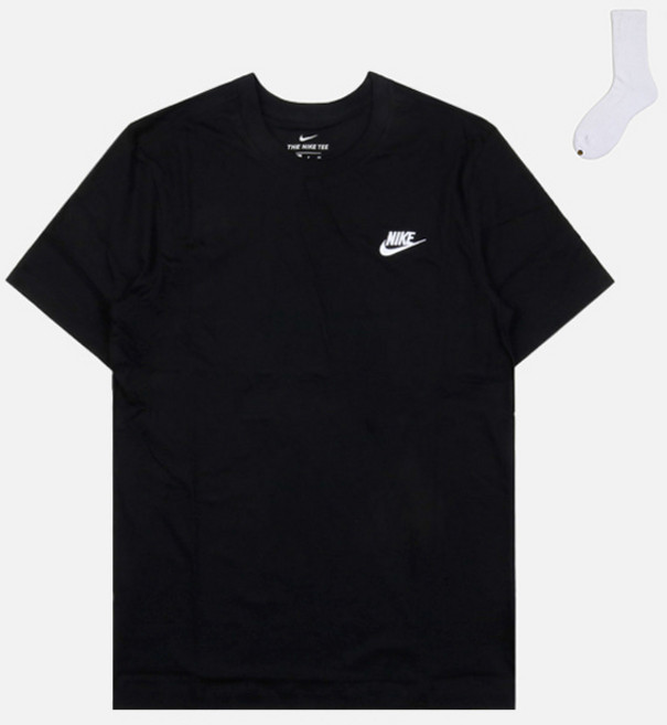 NIKE 男款 NSW Club 短袖T恤 AR4999 + Welldone 襪子組