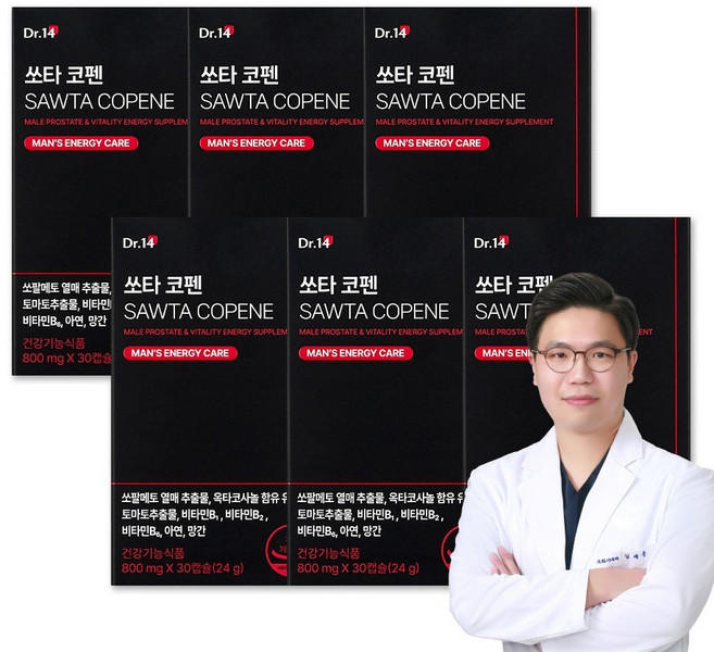 닥터포틴 남성용 활력 영양제 쏘타코펜 24g, 6개, 30정