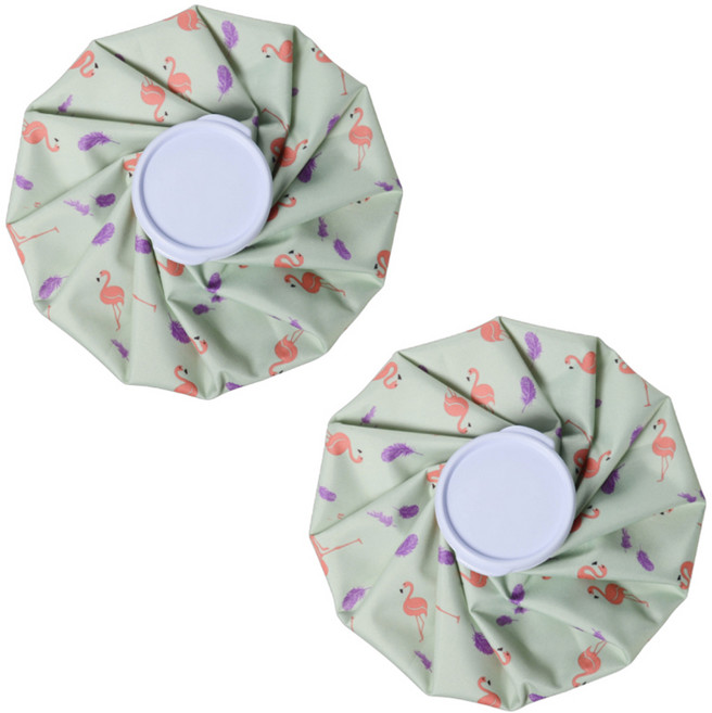 포근상점 방수 냉온 얼음 찜질 주머니 그린 홍학 중, 2개