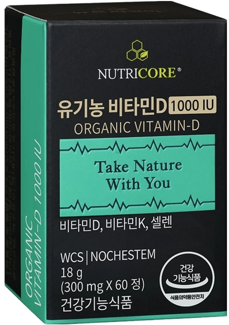 뉴트리코어 유기농 비타민D 1000 IU, 60정, 1개 - 쿠팡