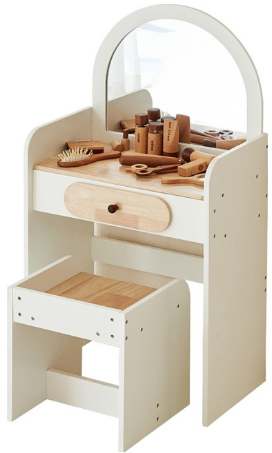 키엔비 원목 화장대 놀이 세트, 화이트, 1세트
