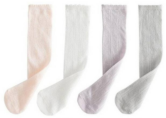 아이뿜 여아용 쫀쫀 메쉬 니삭스 망사 반스타킹 양말 4종 세트 B72