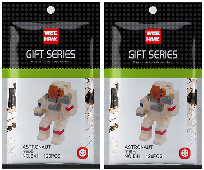 와이즈호크 우주비행사 나노블럭 B41wh, 2개