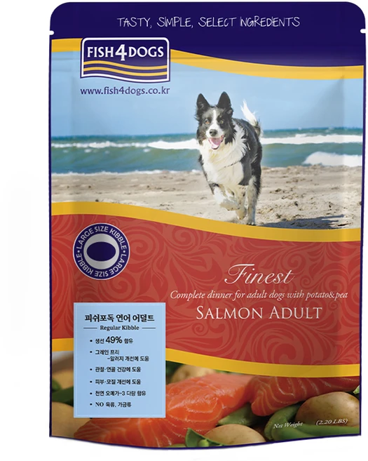 피쉬포독 어덜트 강아지 파이니스트 라지 키블 건식사료, 연어, 900g, 1개 - 쿠팡