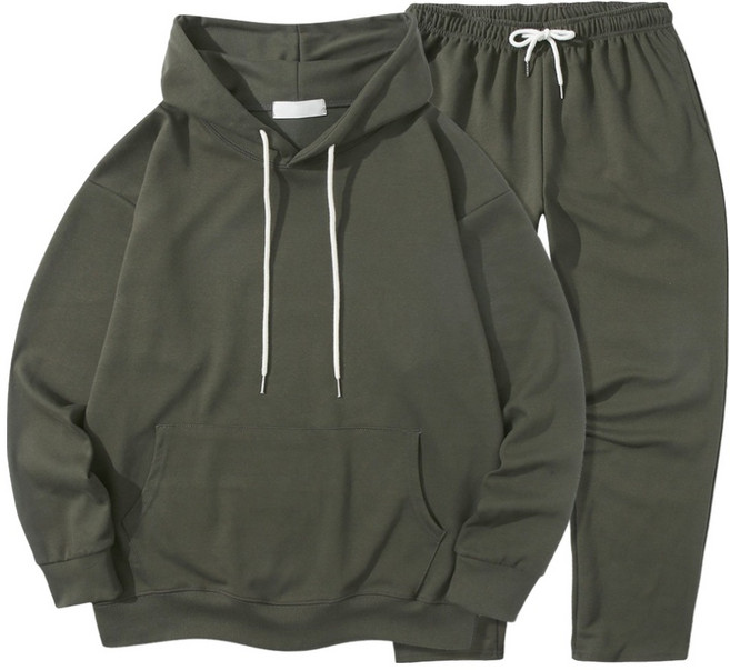 일루소 소프트 특양면 후드티 + 일자 트레이닝복 세트