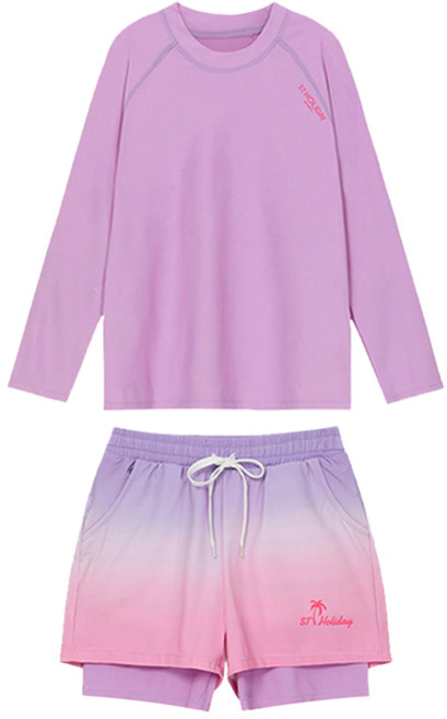 에스티홀리데이 여아용 래쉬가드 상의 + 트윈원 보드숏 수영복 상하세트 C245-41