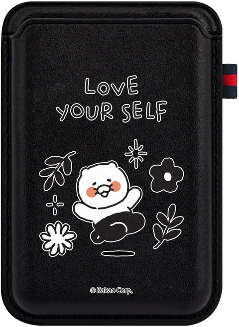 카카오프렌즈 두들두들 맥세이프 포인트라벨 2배 자력 카드포켓 미드나이트, 해피춘식이, 1개