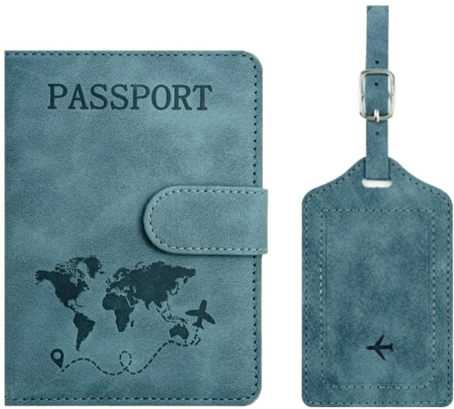 벨리안 해킹방지 프리미엄 가죽 여권 케이스 + 네임택 세트