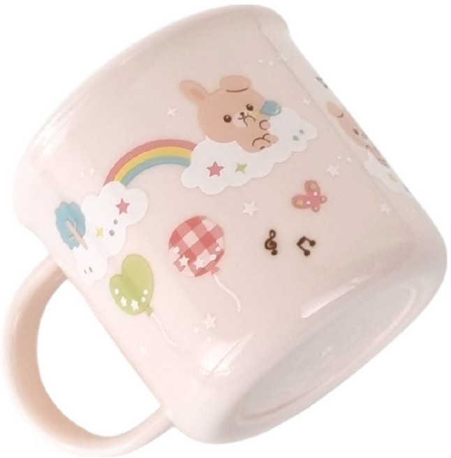 스케이터 전자레인지 항균 미니 머그컵 200ml KE4AAG, 토끼정원, 1개