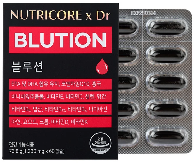 뉴트리코어 Dr 블루션 블러딕스, 60정, 1개 - 쿠팡