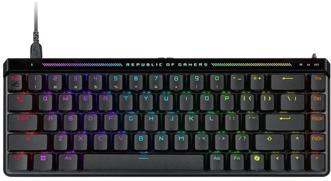 에이수스 유선 8K 영문각인 래피드 트리거 게이밍 키보드, 검은색, M605 ROG FALCHION ACE HFX, 마그네틱축(자석축)