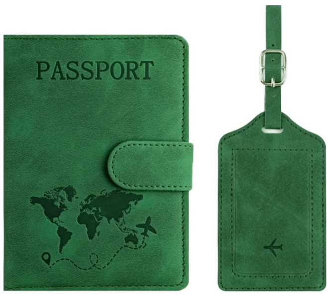 벨리안 해킹방지 프리미엄 가죽 여권 케이스 + 네임택 세트