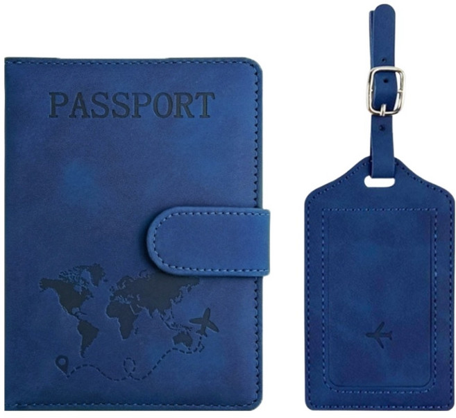 벨리안 해킹방지 프리미엄 가죽 여권 케이스 + 네임택 세트