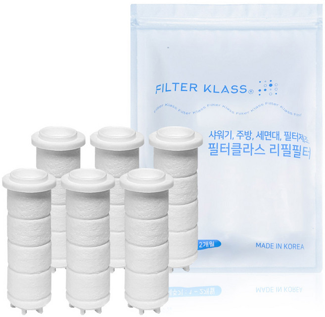 필터클래스 바디럽 퓨어썸 주방 핸디형 녹물제거 호환 필터 6개, 1세트, 무향