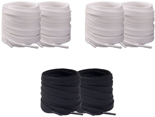 엘쏘 신발끈 화이트 4p + 블랙 2p 세트 8mm