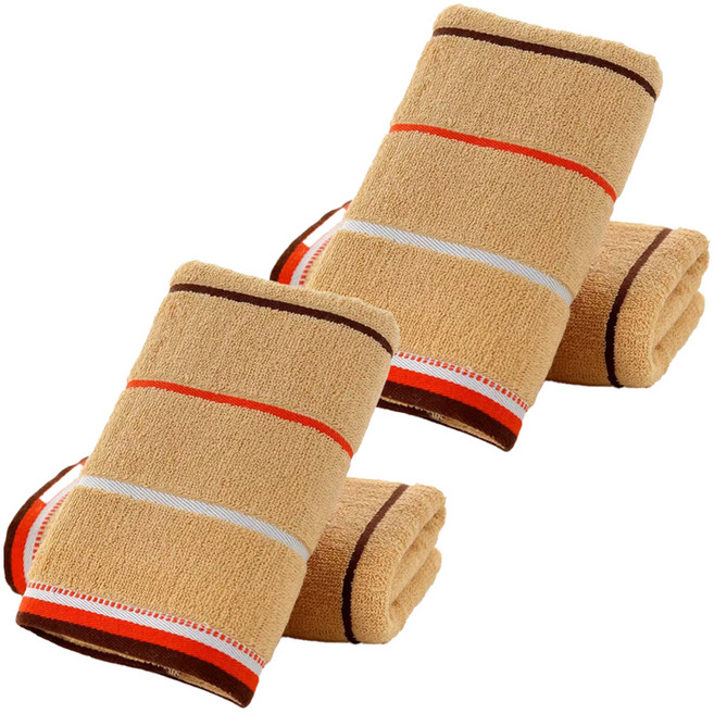 원이네 3선 세면 타월 100g 32수 면사, 브라운, 4개