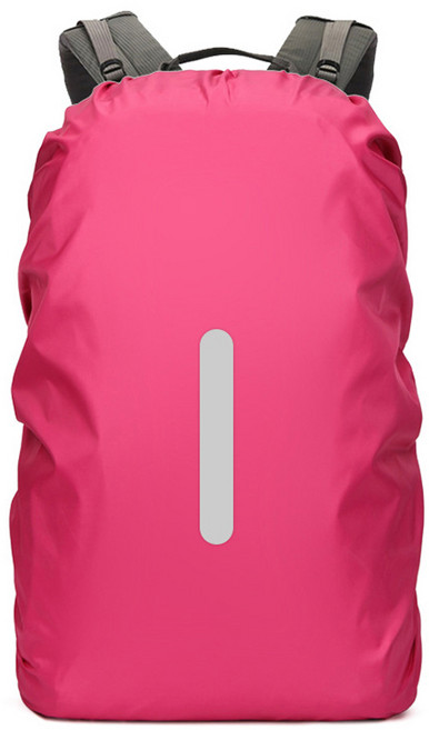 온트리 야광반사 배낭 가방 방수커버 35L, 핑크, 1개
