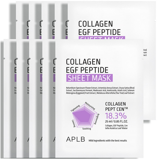 APLB 膠原蛋白EGF胜肽面膜, 1個, 10入