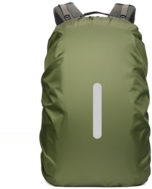 온트리 야광반사 배낭 가방 방수커버 45L, 아미그린, 1개