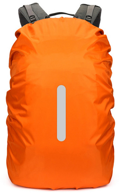 온트리 야광반사 배낭 가방 방수커버 35L, 오렌지, 1개