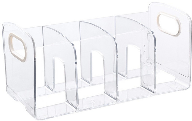 쿠말 4단 미니 책상 칸막이 선반 책꽂이 기본형, 투명