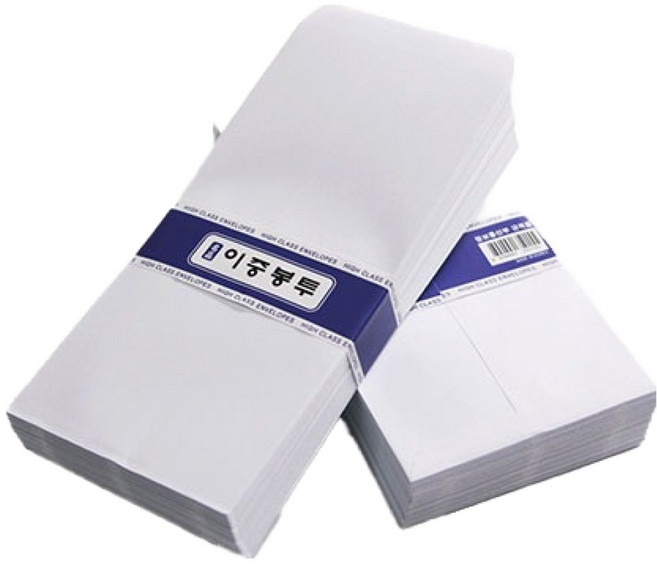 문구마을 이중봉투 100 x 205 mm, 화이트, 100개