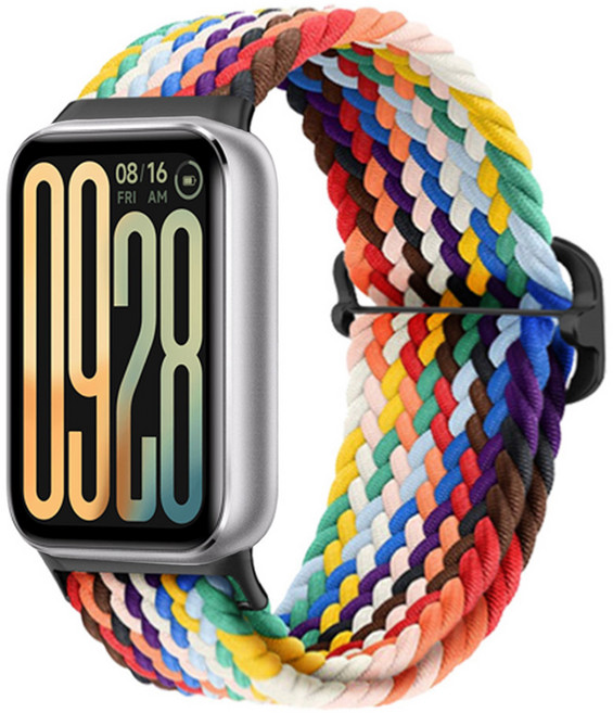 스페이스쉴드 스마트워치 버클형 브레이드 스트랩, 레인보우, 1개