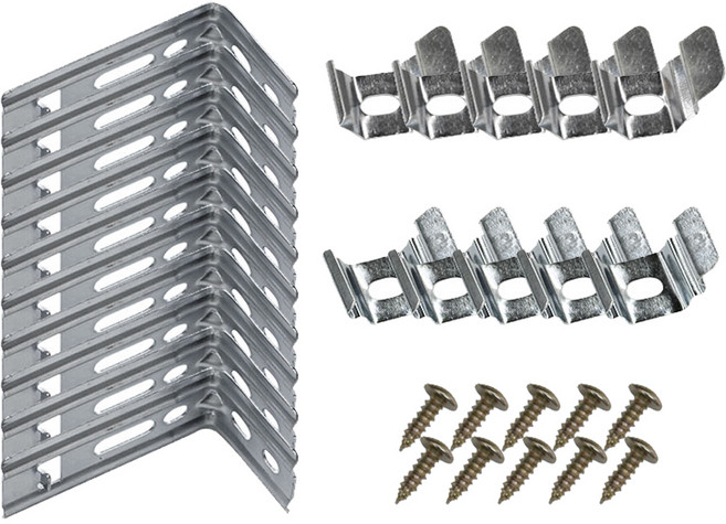 더원홈데코 커튼 레일 부속 스냅 대 5p + 소 5p + ㄱ자 브라켓 10p + 목재 피스 10p 세트, 메탈, 1개