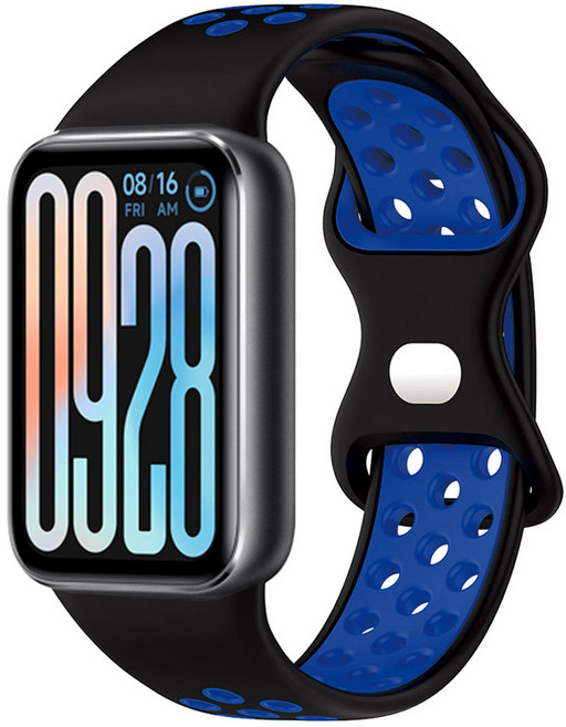 스페이스쉴드 버튼형 스포티 실리콘 스트랩, 블랙블루, 1개