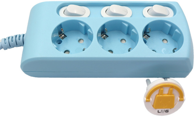 러그 박스 개별 스위치 멀티탭 3구 KF-KSB-03K3-A, 1.5m, 블루, 1개