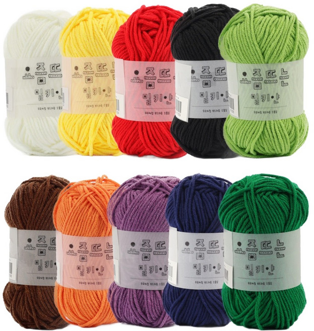 브랜드얀 요즘뜨는 밀키얀 10종 비비드 세트, 1세트, 혼합색상