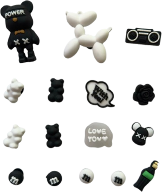 아이코어스 실내화 악세사리 장식 파츠 16p 세트, 혼합색상, 1세트