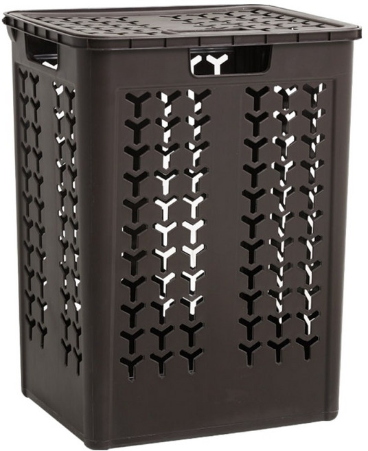 네이쳐리빙 모던데일 리프 빨래바구니 1개, 모카브라운