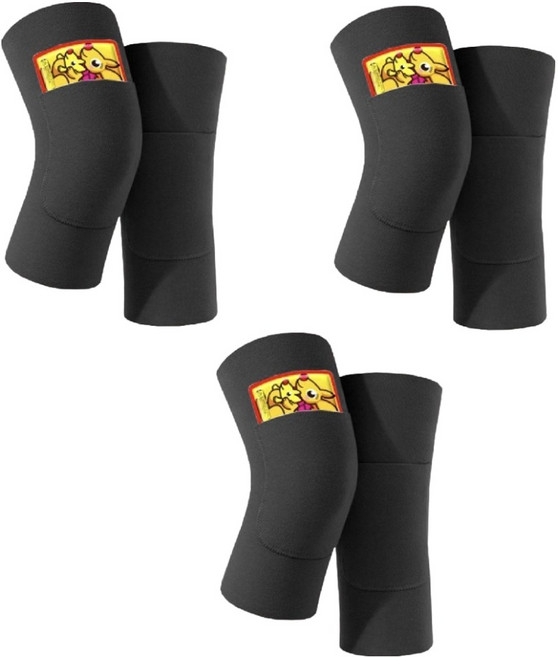 영그린 핫팩 포켓형 벨벳 찜질 방한 무릎보호대 블랙 2p, 3개