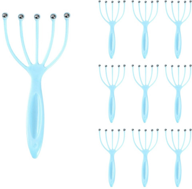플로우코드 두르가즘 두피 마사지기, 10개, 블루