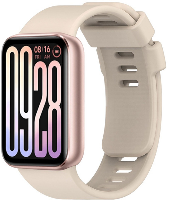 스페이스쉴드 샤오미 호환 버튼형 실리콘 스트랩, 베이지, 1개