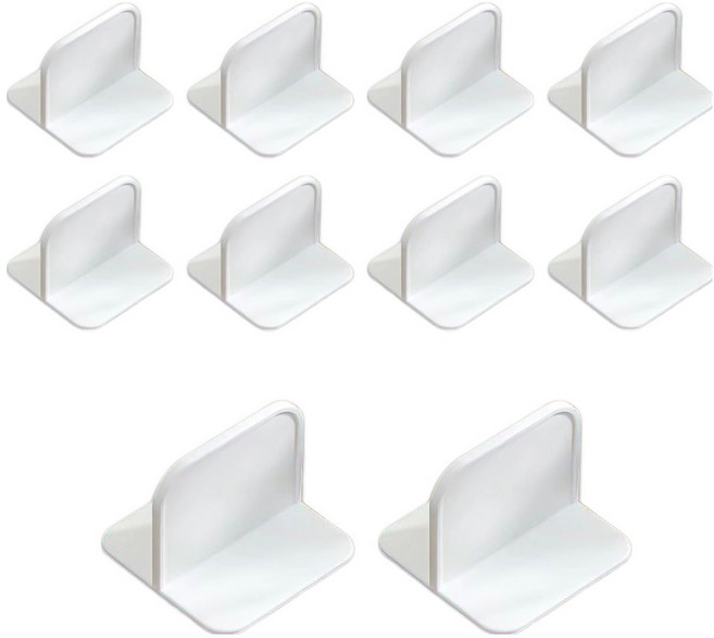 코히모 벽 고정 선반 가구 책장 받침 10p 5W0047, 화이트, 1세트