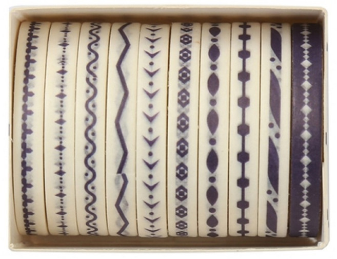 셀링뉴 아트스핀 울타리 다꾸 마스킹 종이 테이프 10종 세트 5mm x 2m, 기하학, 1세트