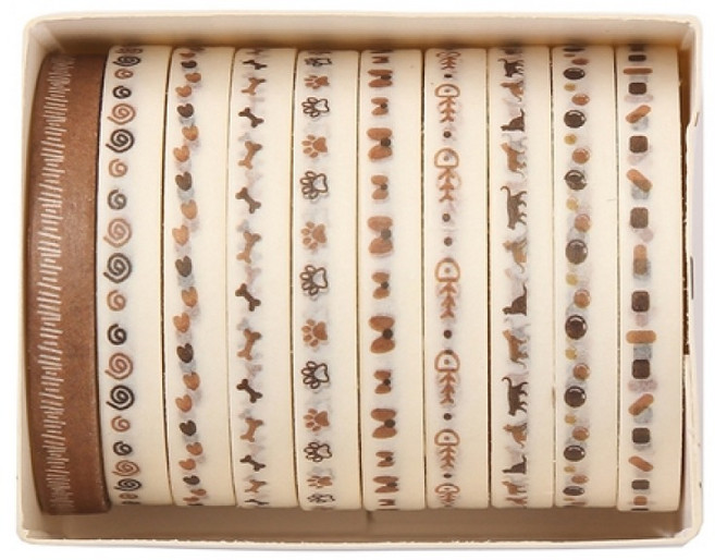 셀링뉴 아트스핀 울타리 다꾸 마스킹 종이 테이프 10종 세트 5mm x 2m, 동물, 1세트