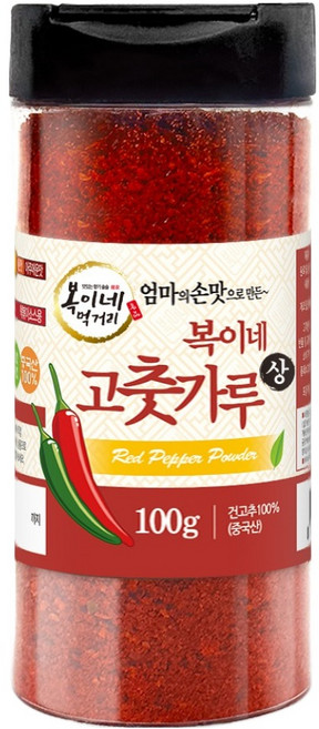 복이네먹거리 중국산 고춧가루 보통맛 김치용 상 용기형, 100g, 1개