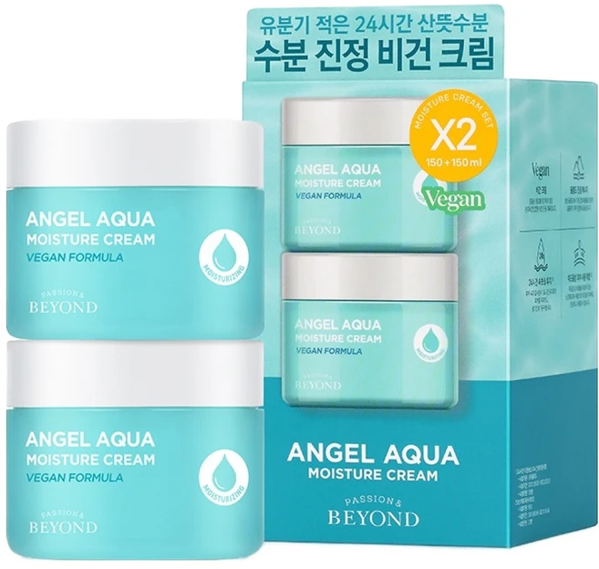 비욘드 엔젤 아쿠아 수분 진정 크림 기획 세트, 150ml, 2개 - 쿠팡