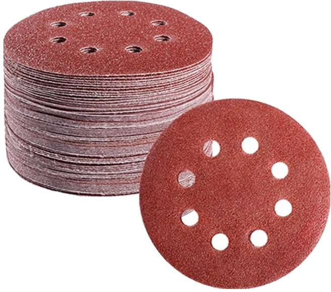 OON 원형 사포 샌딩 페이퍼 8홀 120방 125mm, 50개
